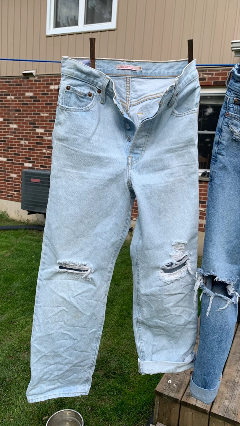 Ribcage Straight Ankle Jeans - Light Wash Size 24 ⚽️