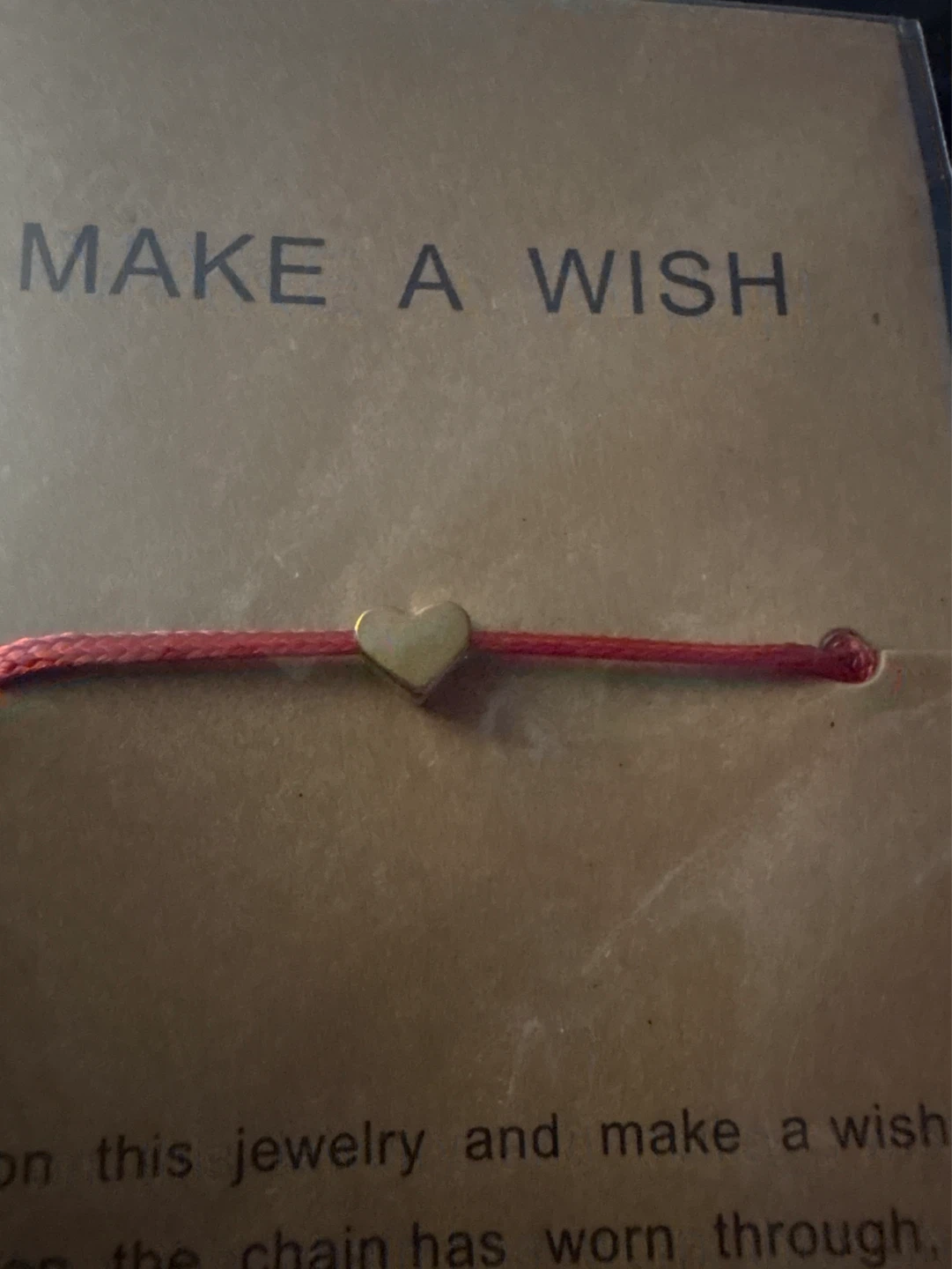 ⚽️ MAKE A WISH Red String Bracelet with Gold Heart Charm - photo 3