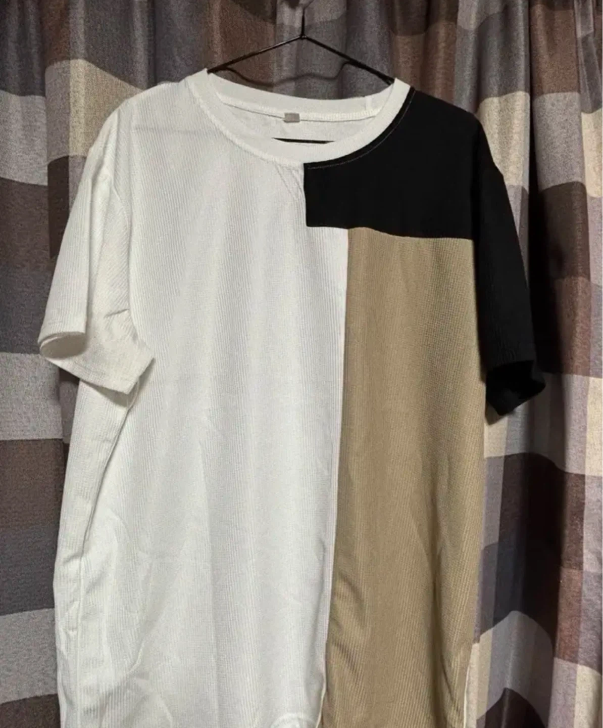 Colour Block T-Shirt - White, Black, Tan⚽️