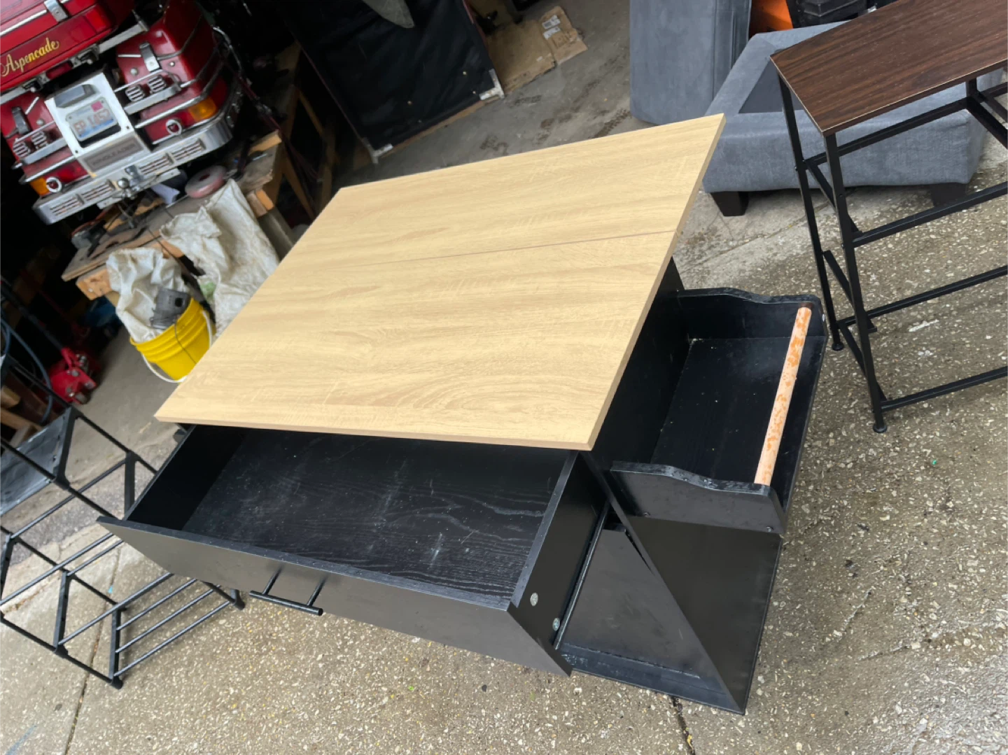 Drop Leaf Side Table with Storage - photo 4