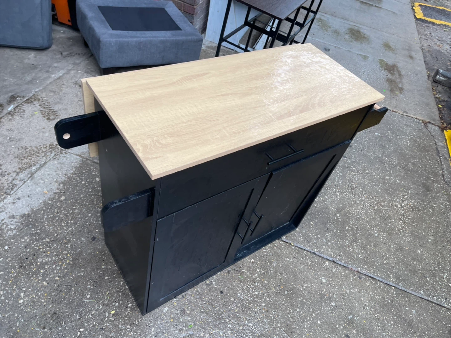 Drop Leaf Side Table with Storage - photo 3