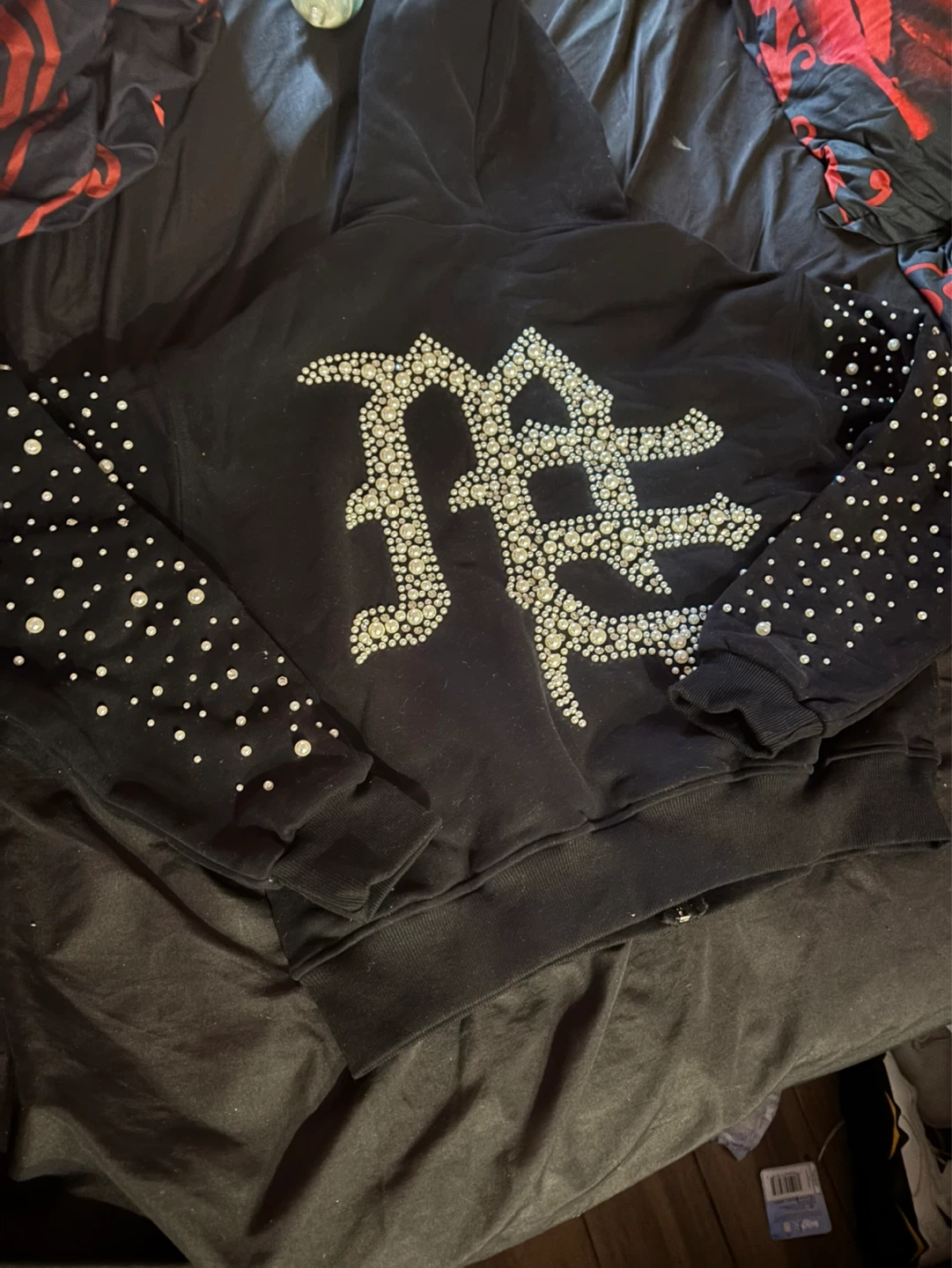 GOD SPEED Black Rhinestone Zip-Up Hoodie - photo 2