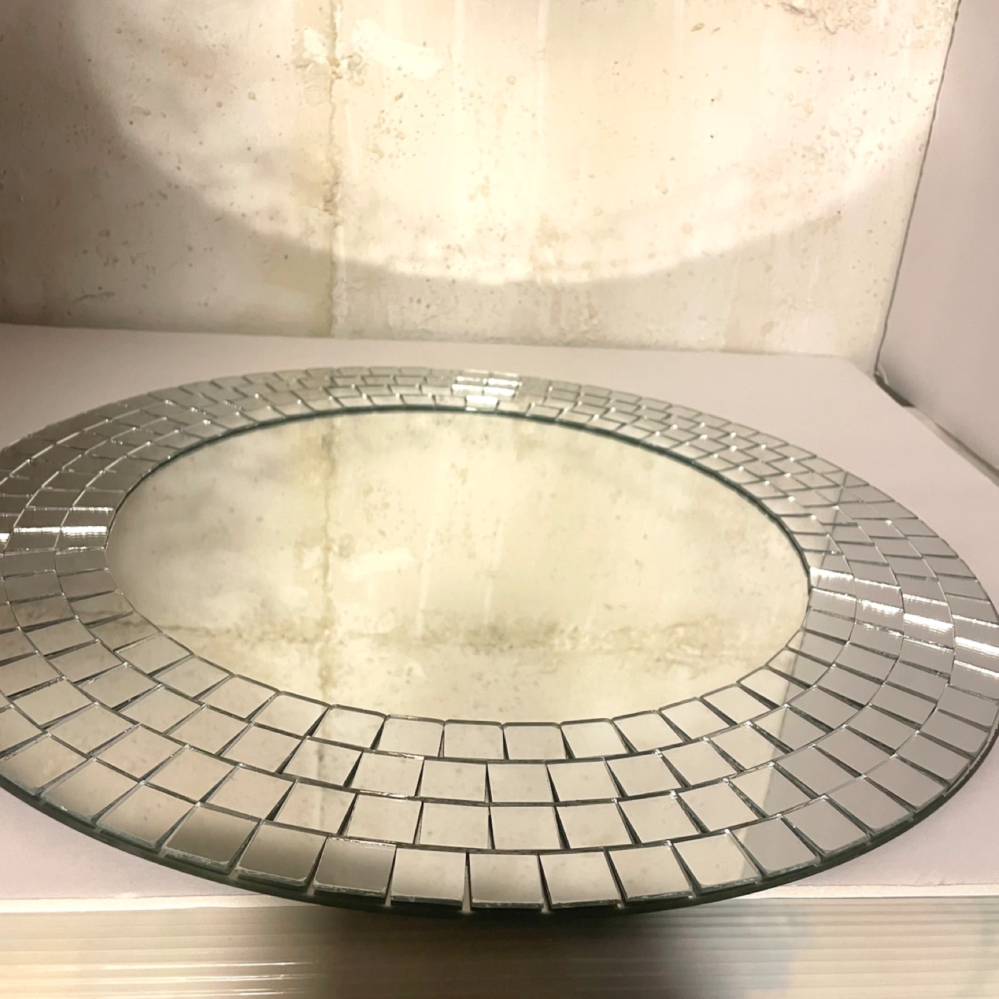 VTG IKEA Tranby Wall Mirror 19.75” Round W/ Mosaic Border, 1999 - photo 5