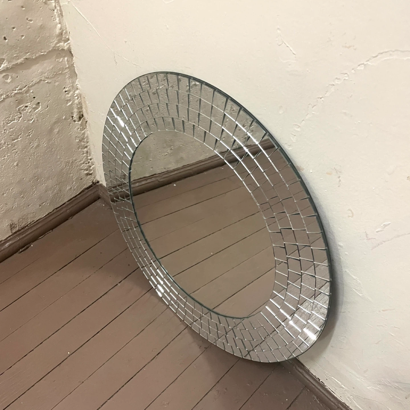 VTG IKEA Tranby Wall Mirror 19.75” Round W/ Mosaic Border, 1999 - photo 2
