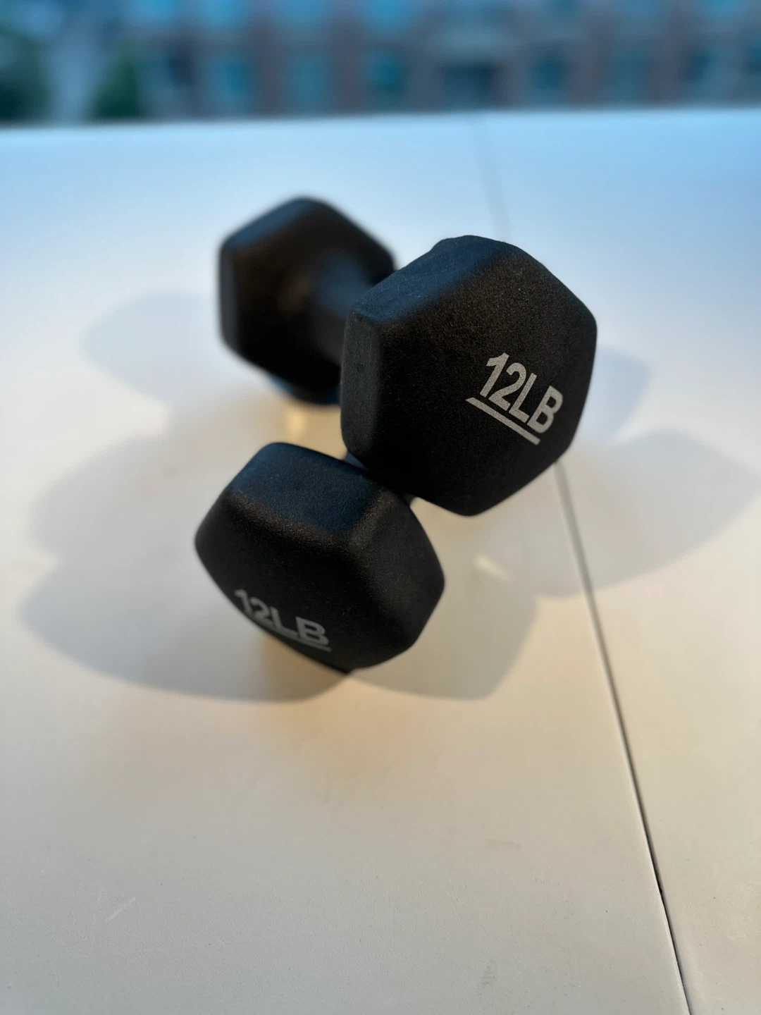 2 x 12lb Dumbbells - Black - photo 3