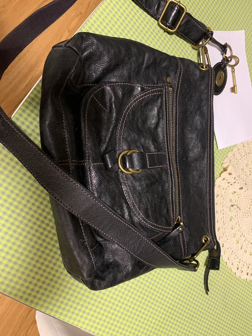 Fossil Black Leather Shoulder Bag - photo 2