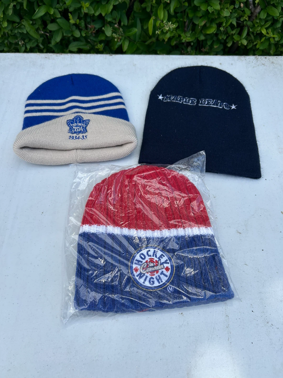 3 Hockey Team Beanies - Maple Leafs & Hockey, Night in Canada
