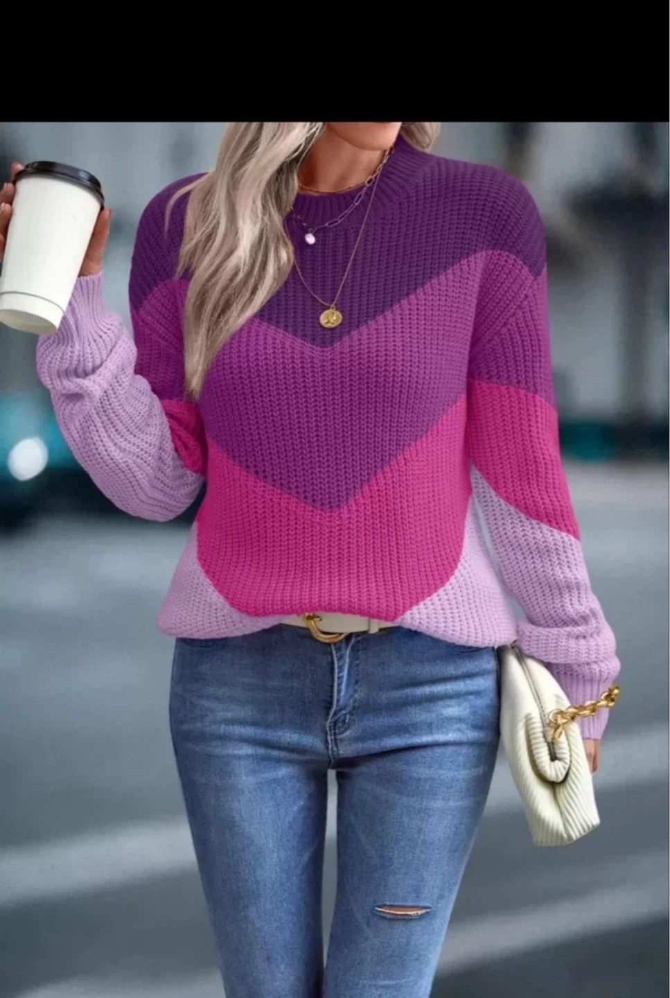 Colour-blocked Knitted Sweater⚽️ - photo 2
