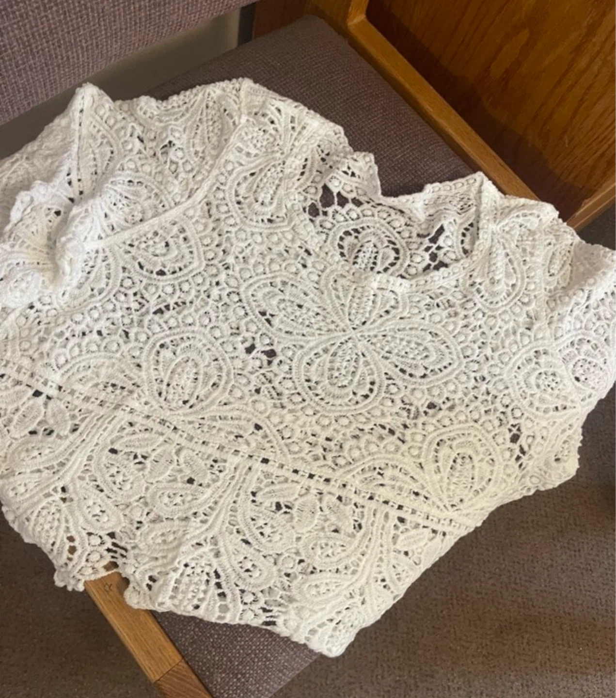 White Crochet Lace Top⚽️