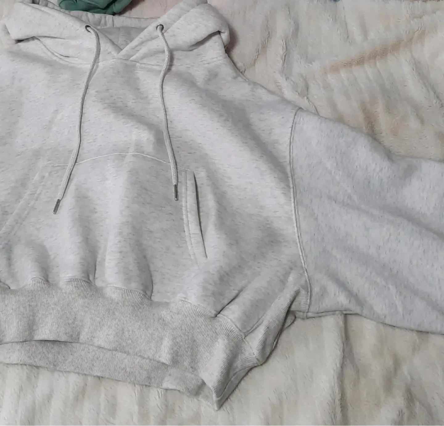 Light Grey Cropped Hoodie