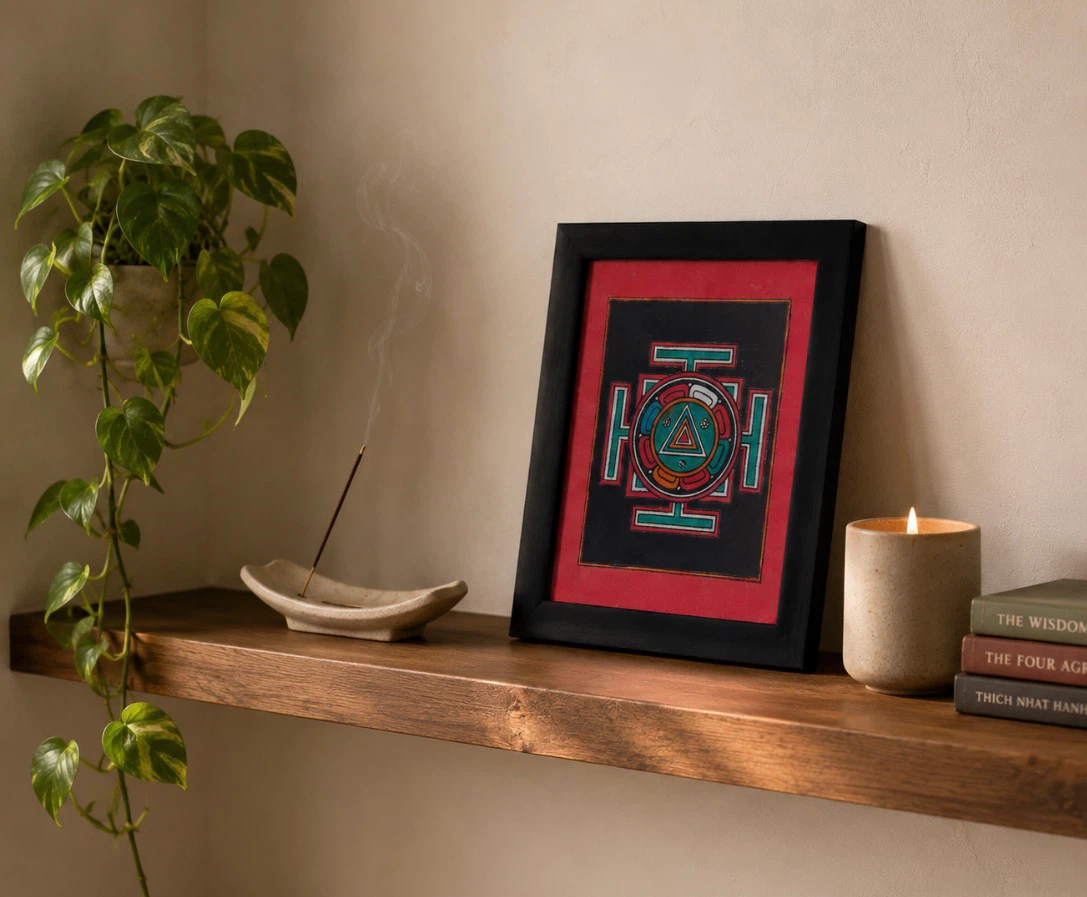 Nepal Kali Yantra Sacred Geometry Meditation Folk Art