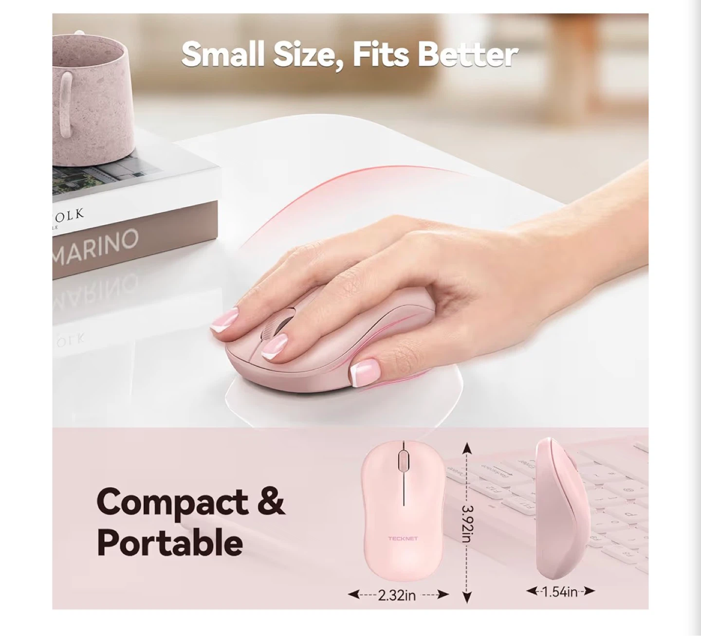 TECKNET Pink Wireless Mouse - photo 2