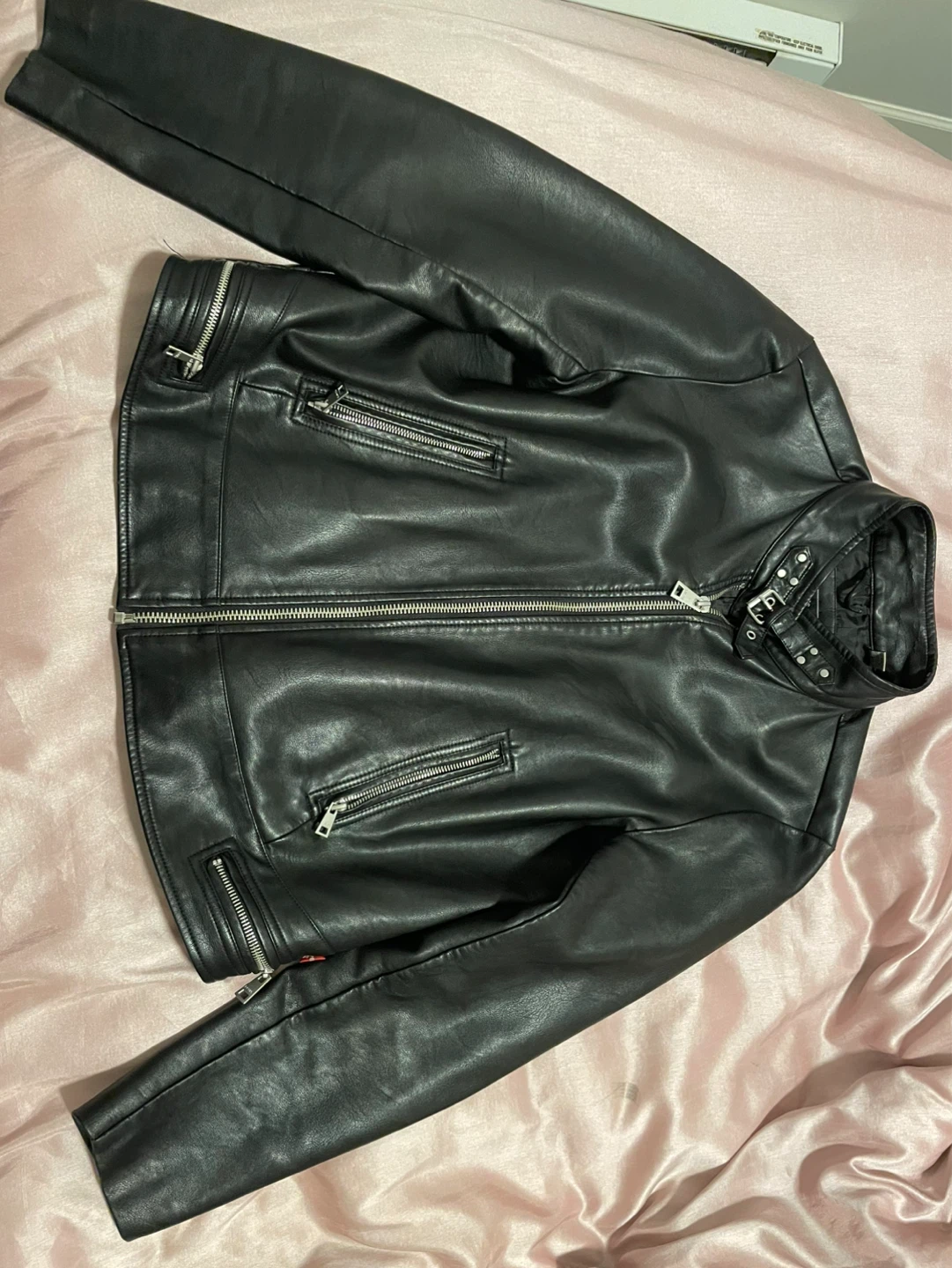 ⚽ Black Faux Leather Jacket