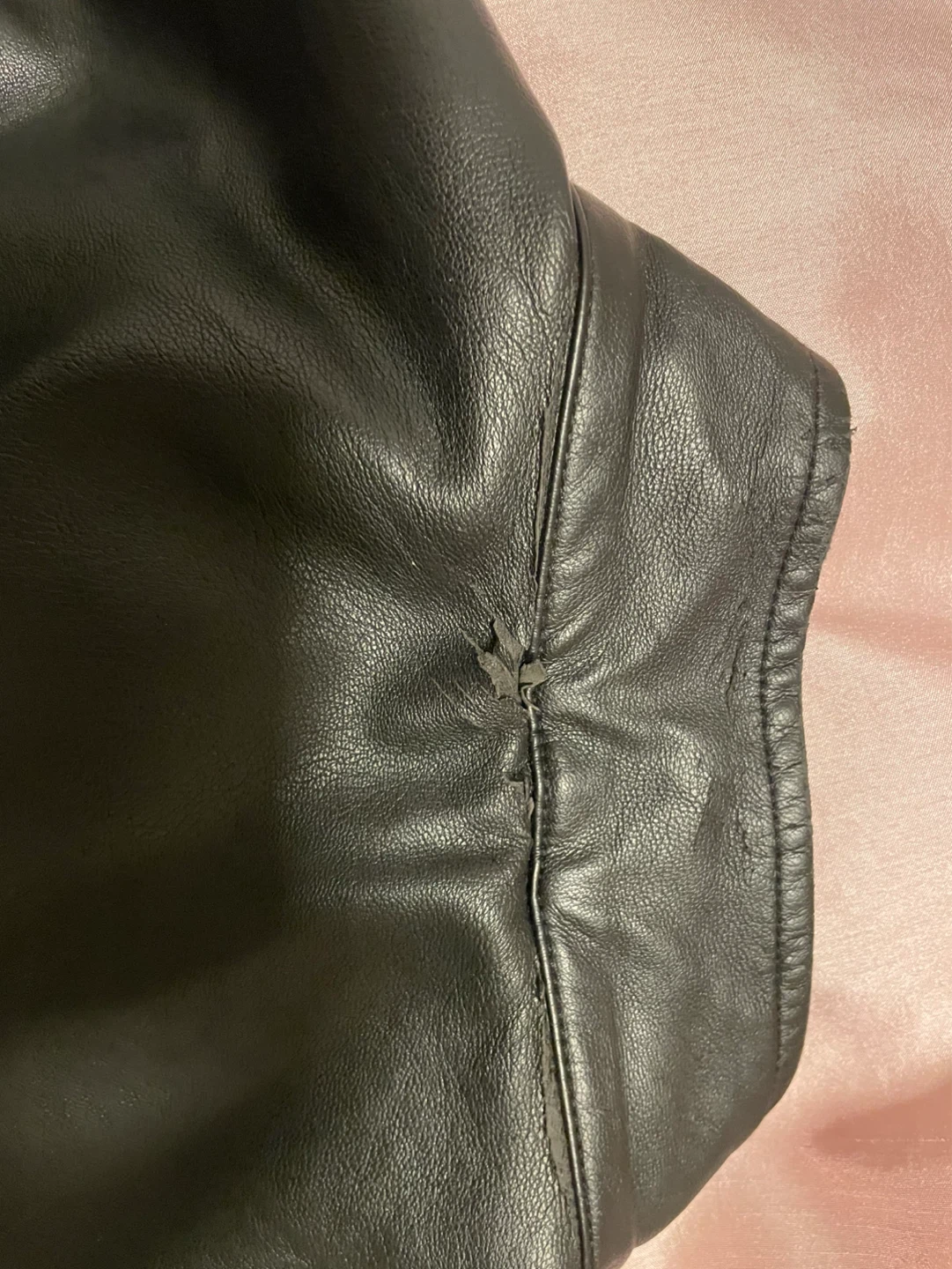 ⚽ Black Faux Leather Jacket - photo 3