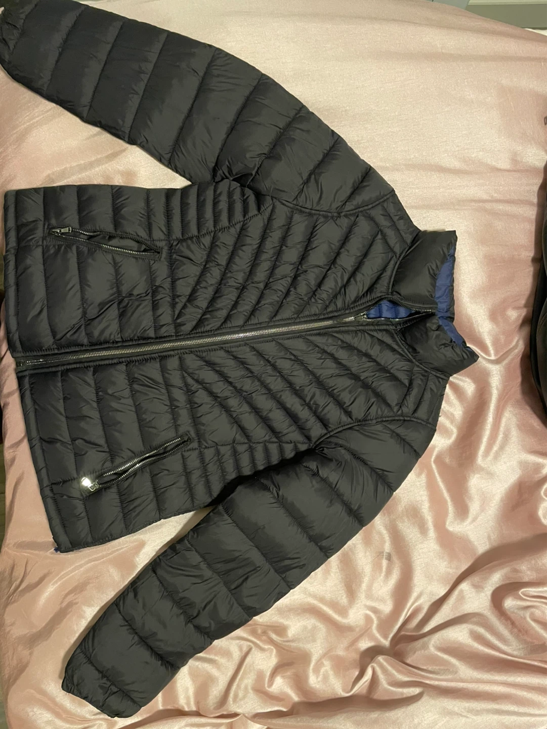 ⚽ Blue and Black Puffer Jacket - photo 3