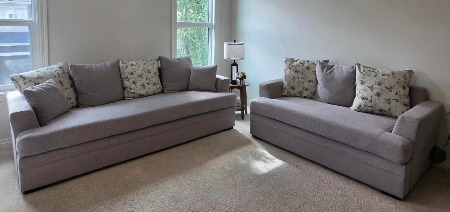 Grey Fabric Sofa and 2 Loveseat Set - photo 2