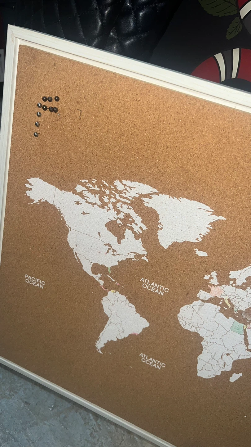 Cork World Map Bulletin Board - photo 3