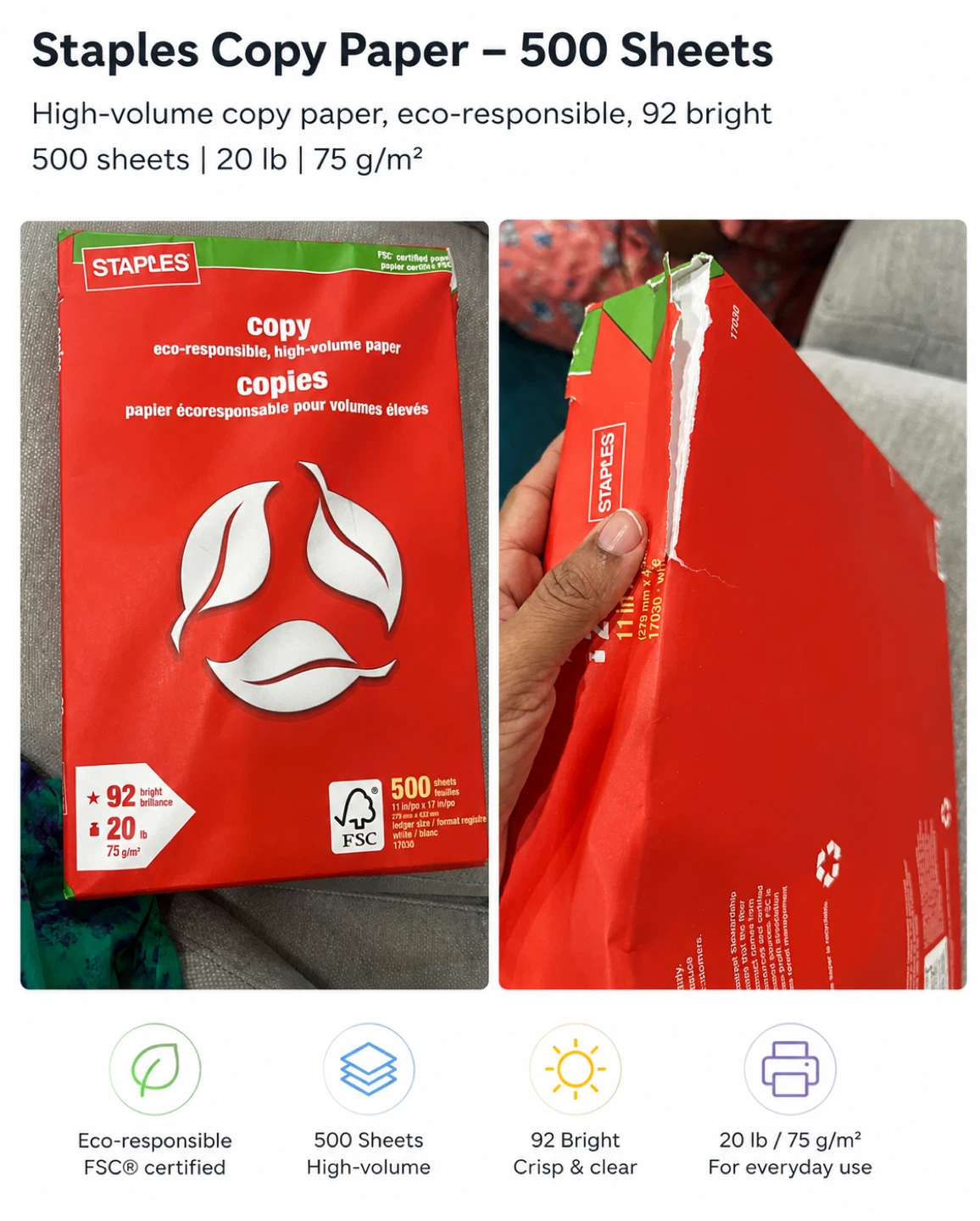 Staples Copy Paper - 500 Sheets