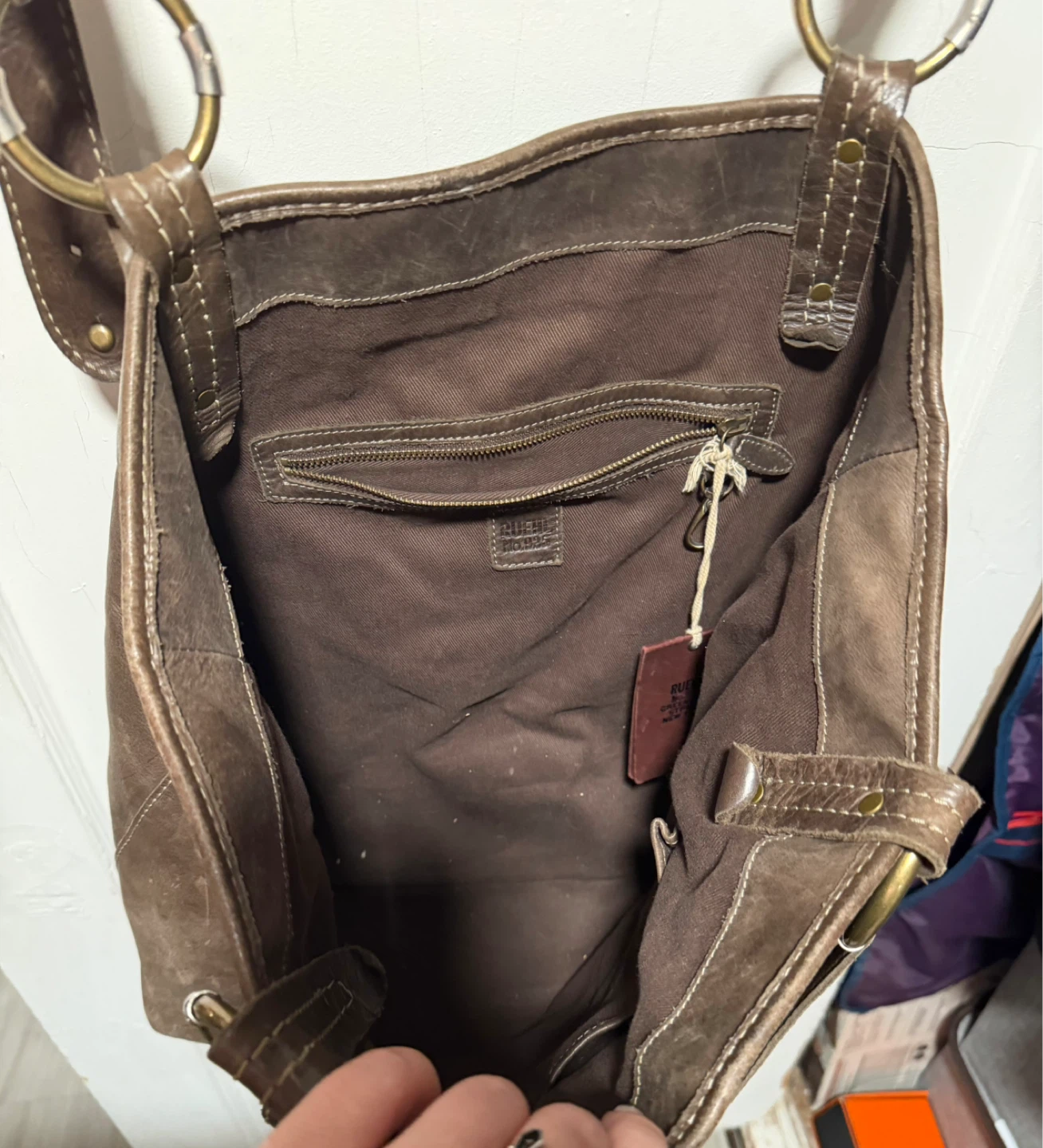 Ruehl No. 925 Brown Leather Tote Bag - photo 5