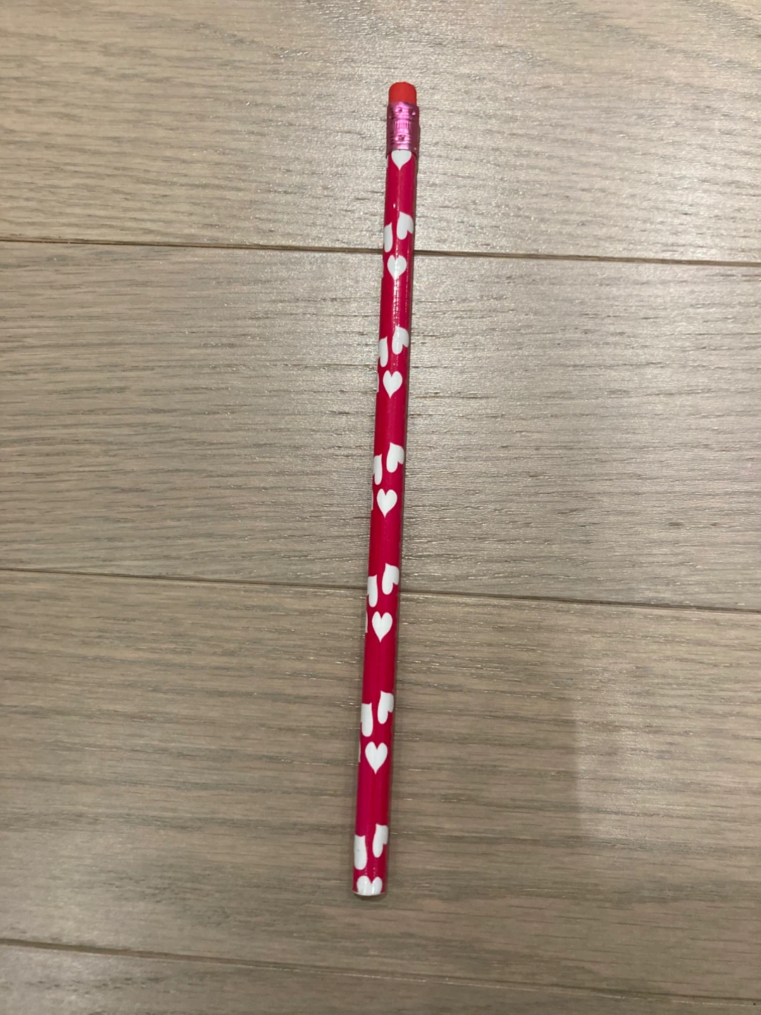 ⚽️Pink Pencil with White Hearts