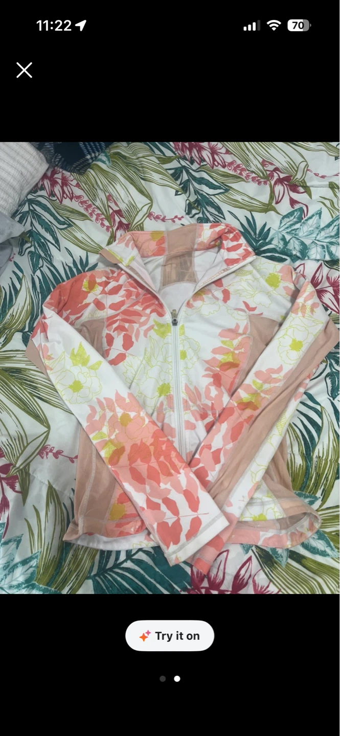 Lululemon size 4Women's Floral Zip-Up Jacket - photo 2