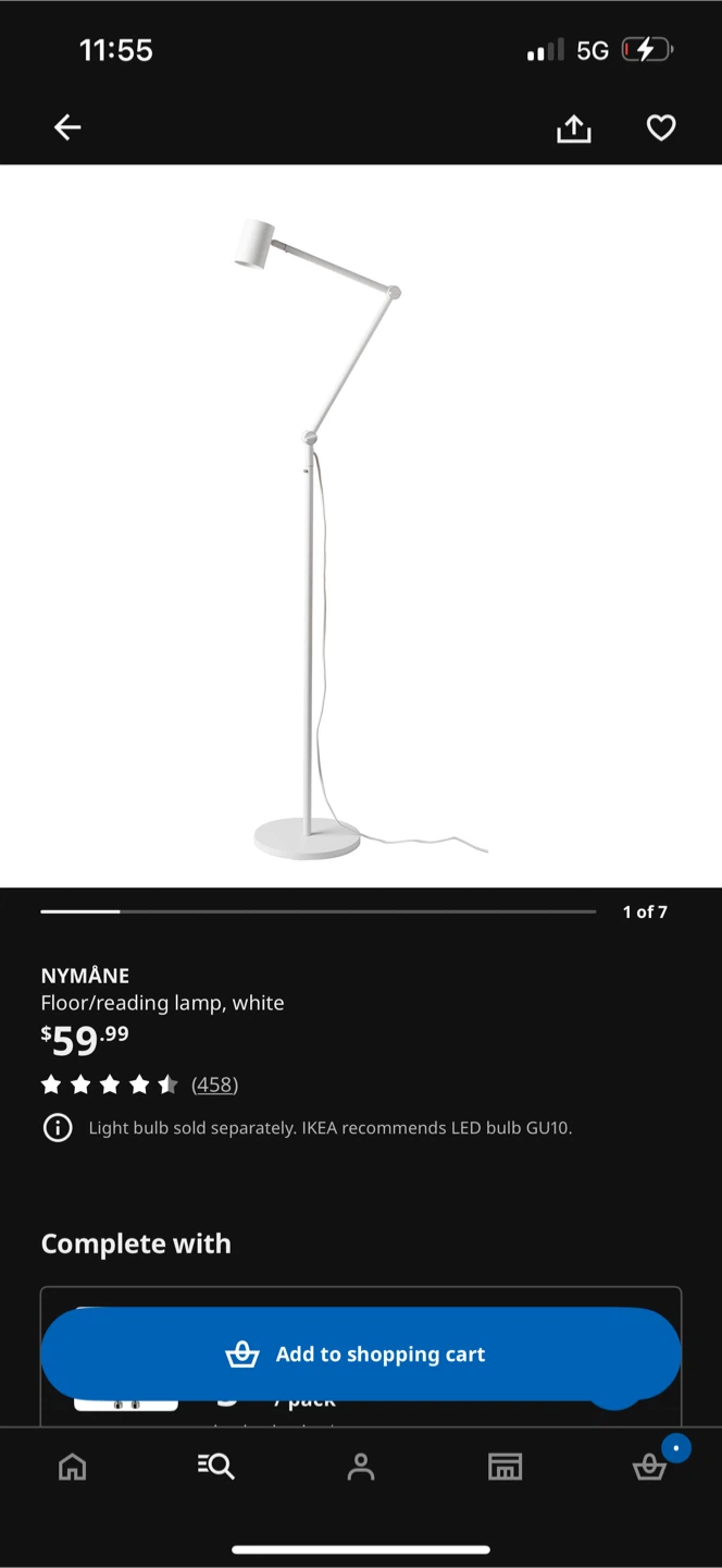 IKEA NYMÄNE Floor lamp (2 lamps) and remote controller set - photo 5