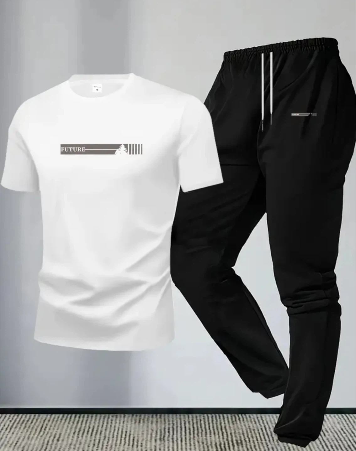 White FUTURE T-Shirt and Black Joggers Set - photo 2