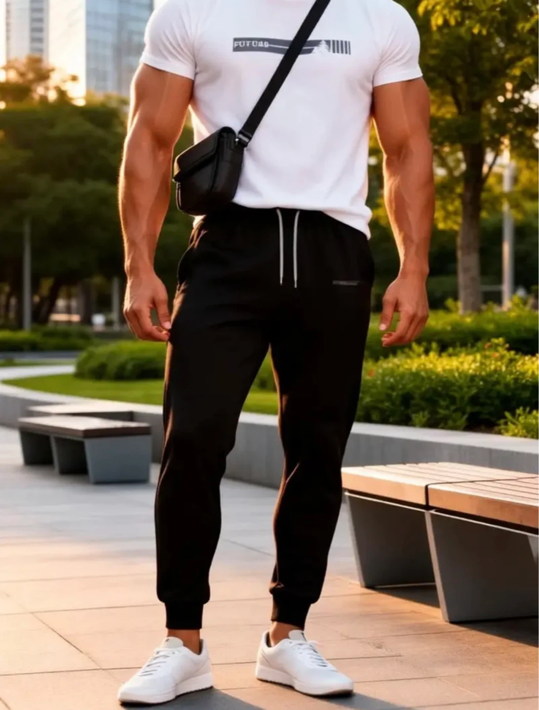 White FUTURE T-Shirt and Black Joggers Set - photo 4