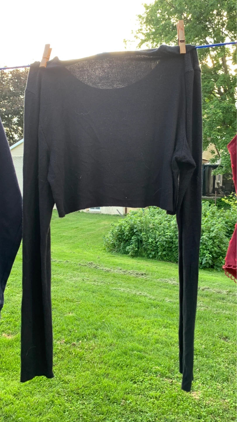 ANTISTAR Black Long Sleeve Crop Top - Size Small ⚽️ - photo 2
