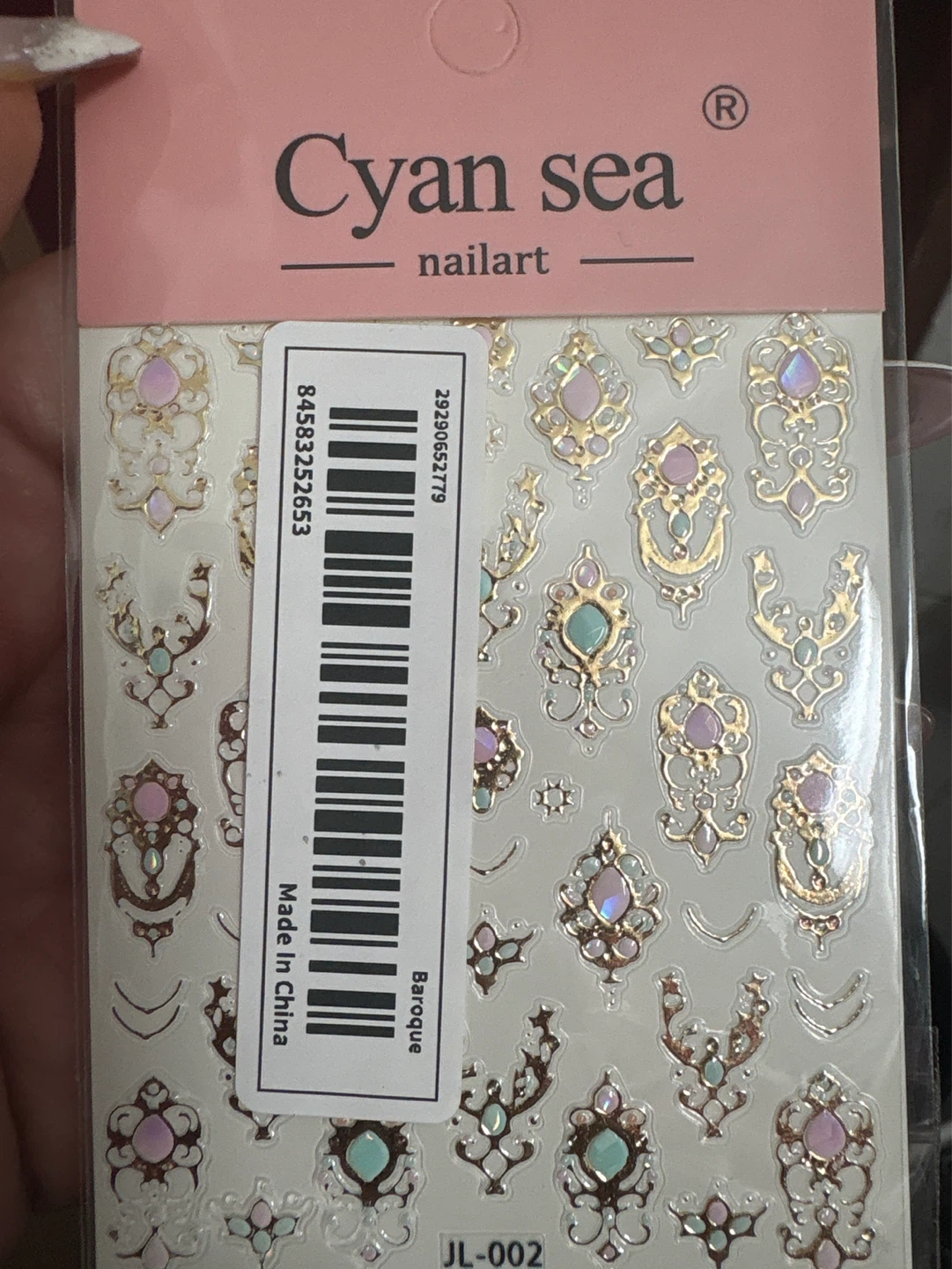 ⚽️ New Cyan Sea Baroque Nail Art Stickers