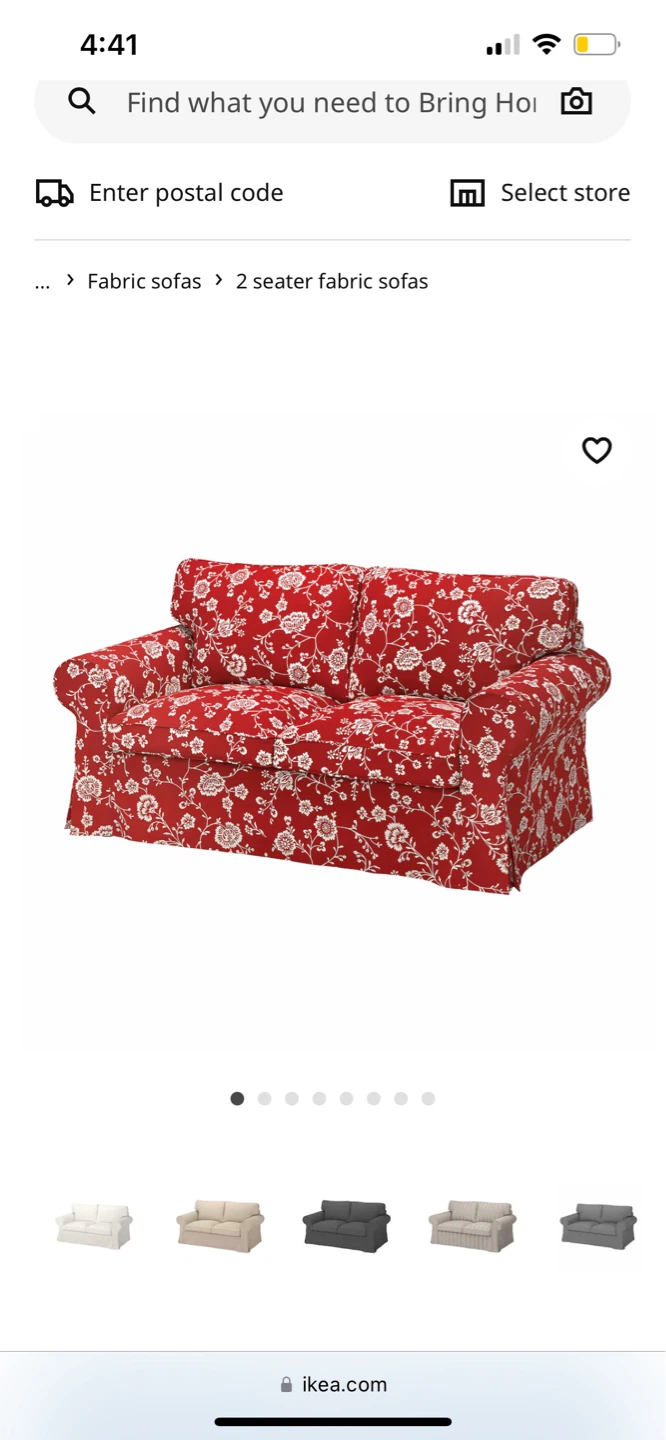 IKEA 2-Seater slip cover - Red Floral - photo 2