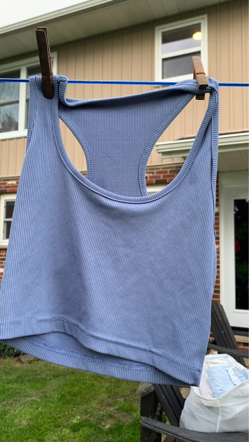 Ribbed Racerback Tank Top - Blue - Size XS ⚽️