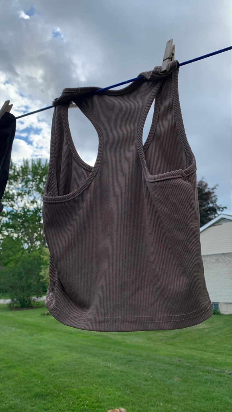 Light Brown / Tan Ribbed Racerback Tank Top - XS ⚽️ - photo 2
