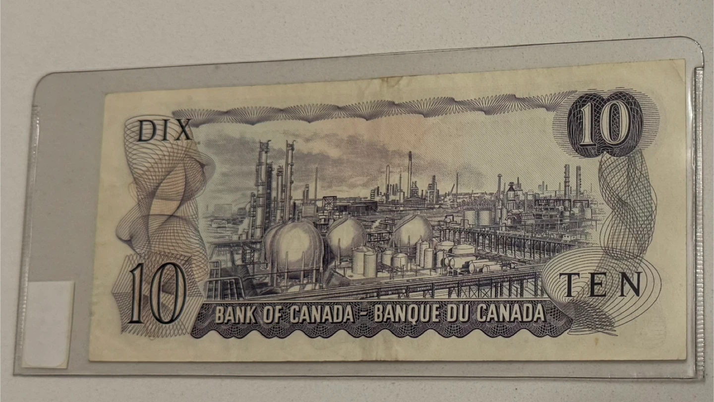 Collectible Old Canadian 1971 Ten Dollar Banknote - photo 2