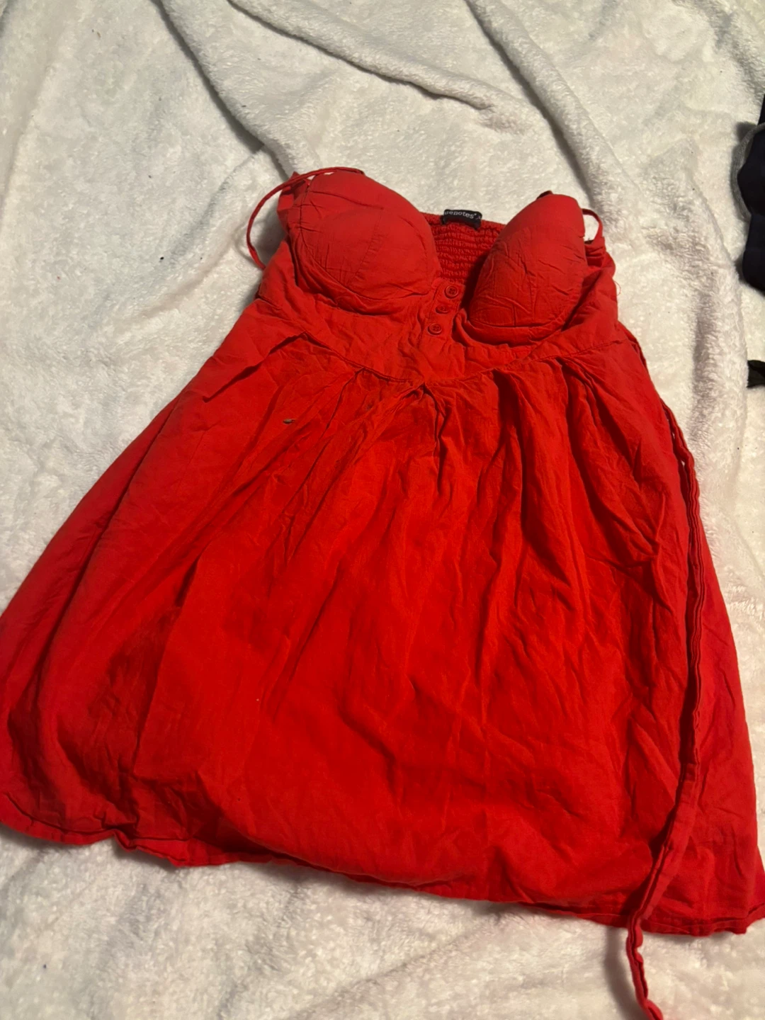 BlUenotes Red Smocked Dress