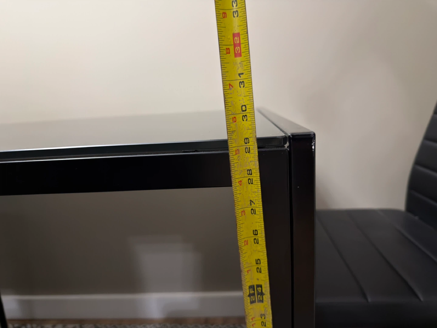Black Dining Table with Glass Top - photo 4