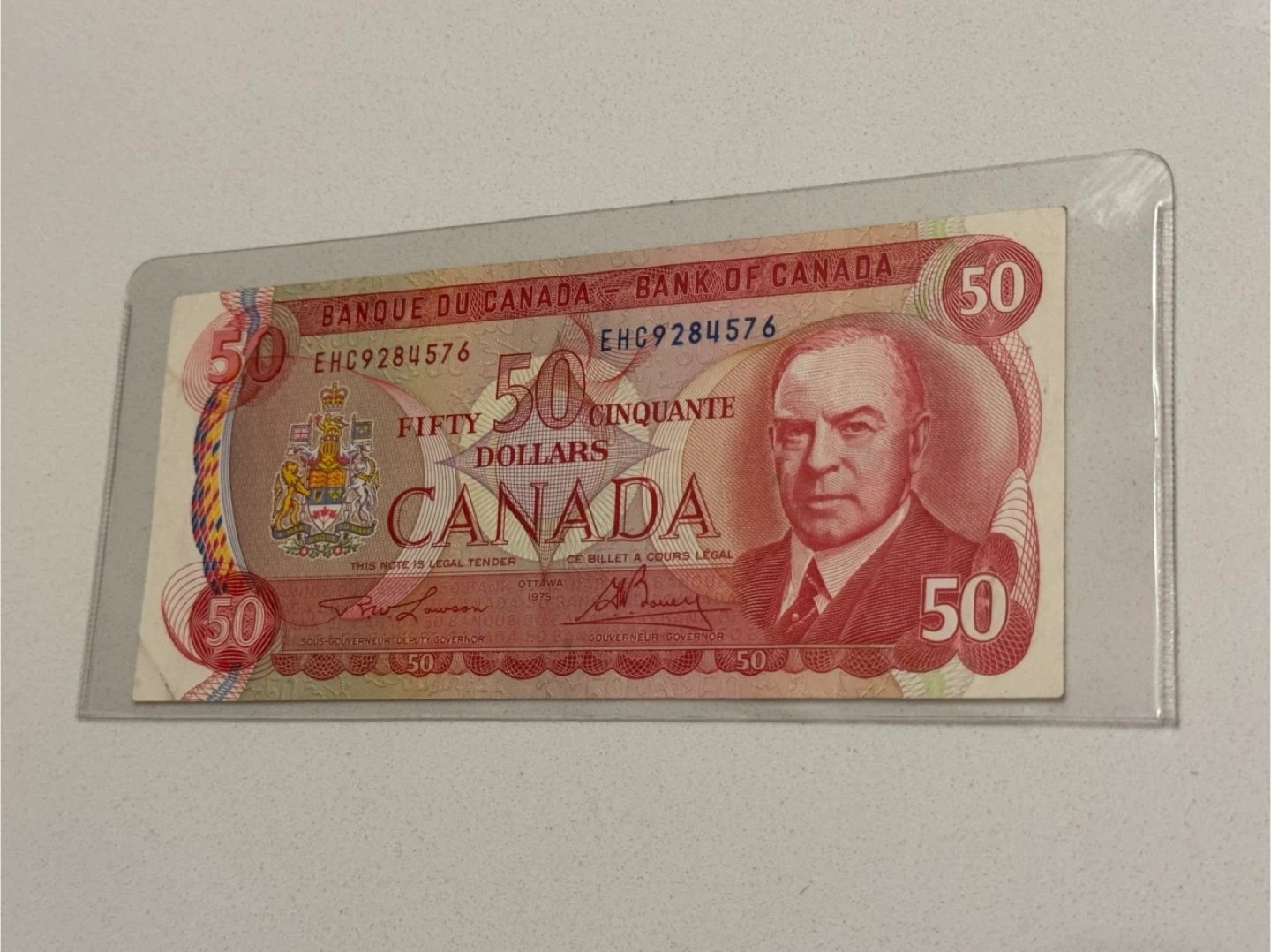Old CDN 1975 Fifty Dollar RCMP Musical Ride Banknote
