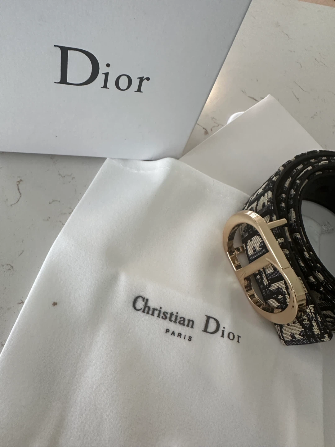 Christian Dior Belt with Gold Buckle