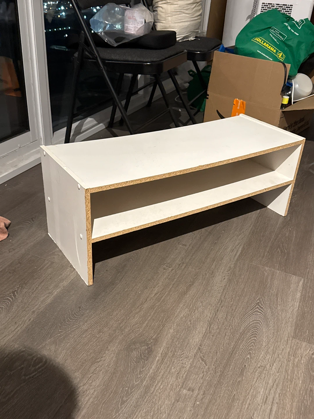 White Two-Tier Shelf Unit