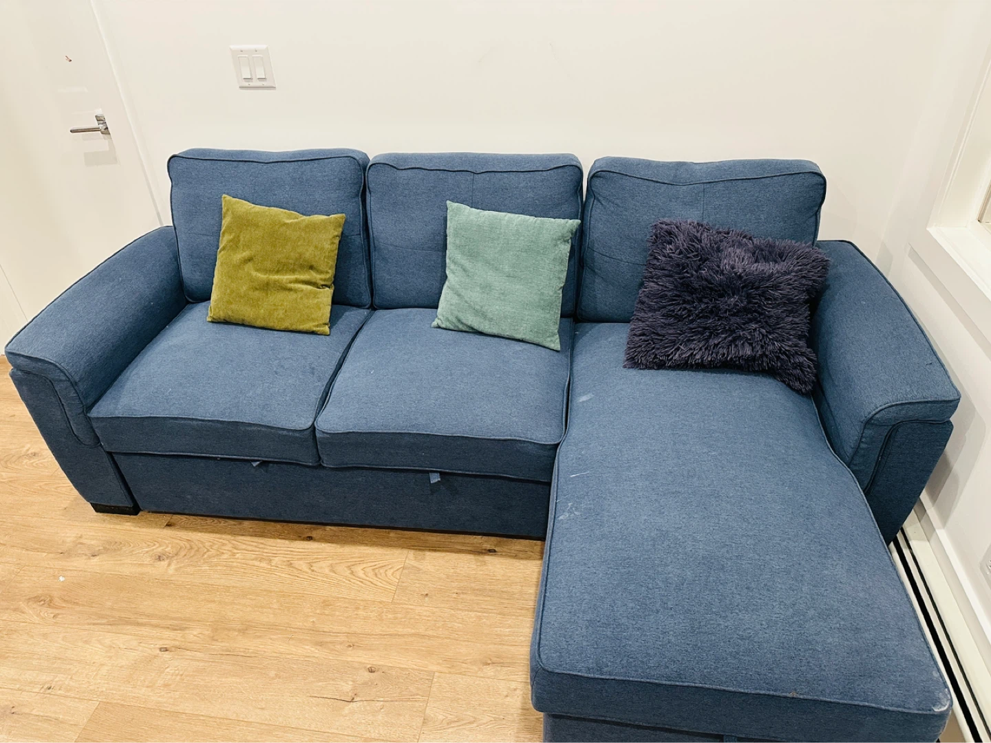 Blue Sectional Sofa with Storage