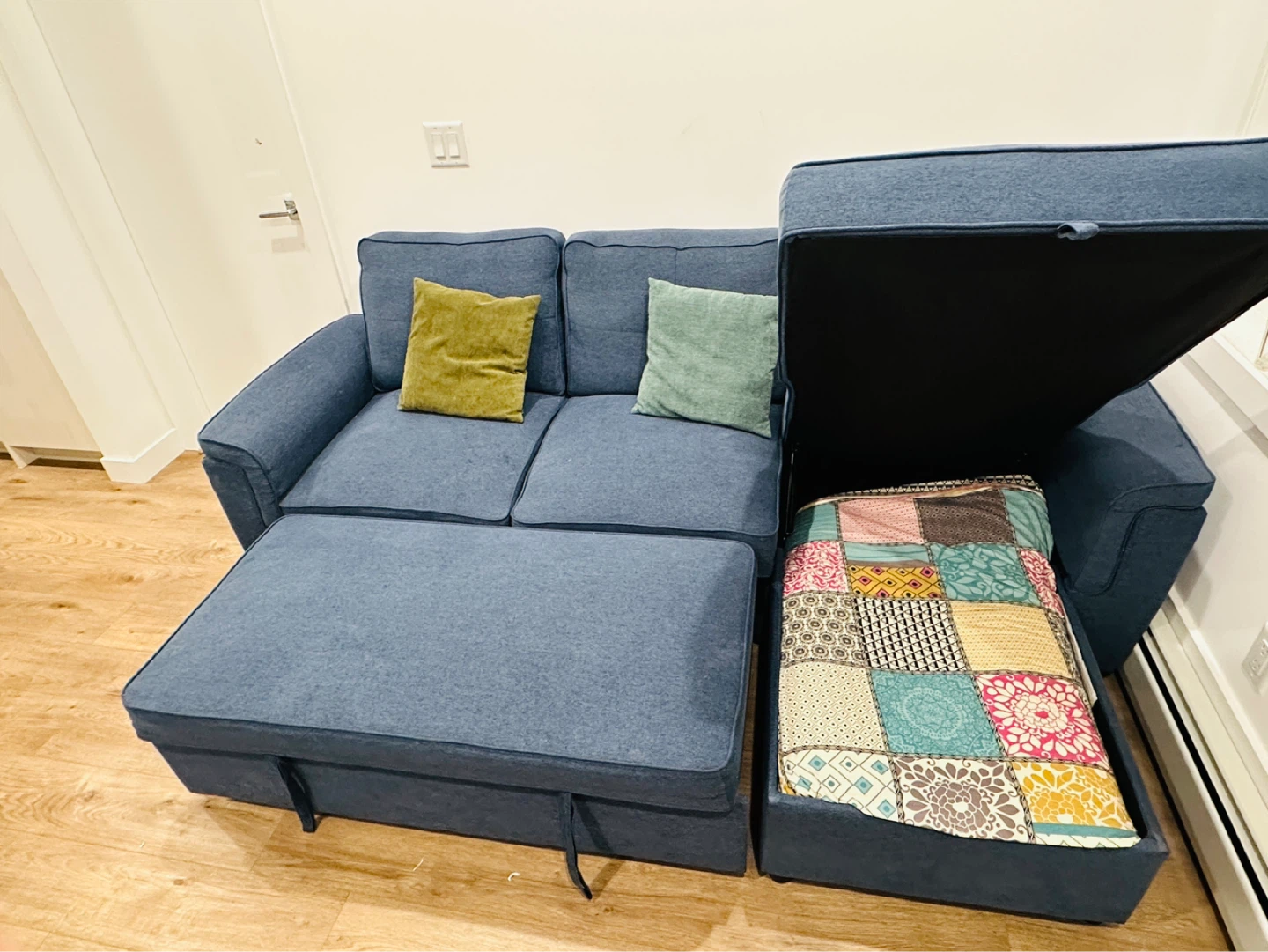 Blue Sectional Sofa with Storage - photo 4