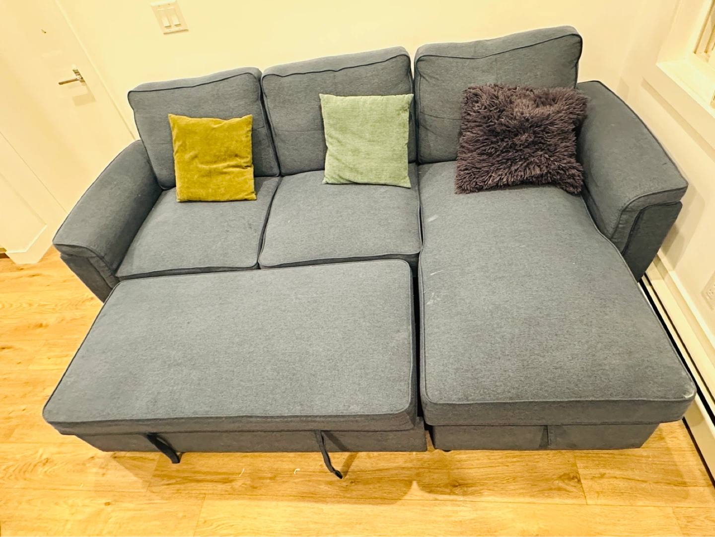Blue Sectional Sofa with Storage - photo 3