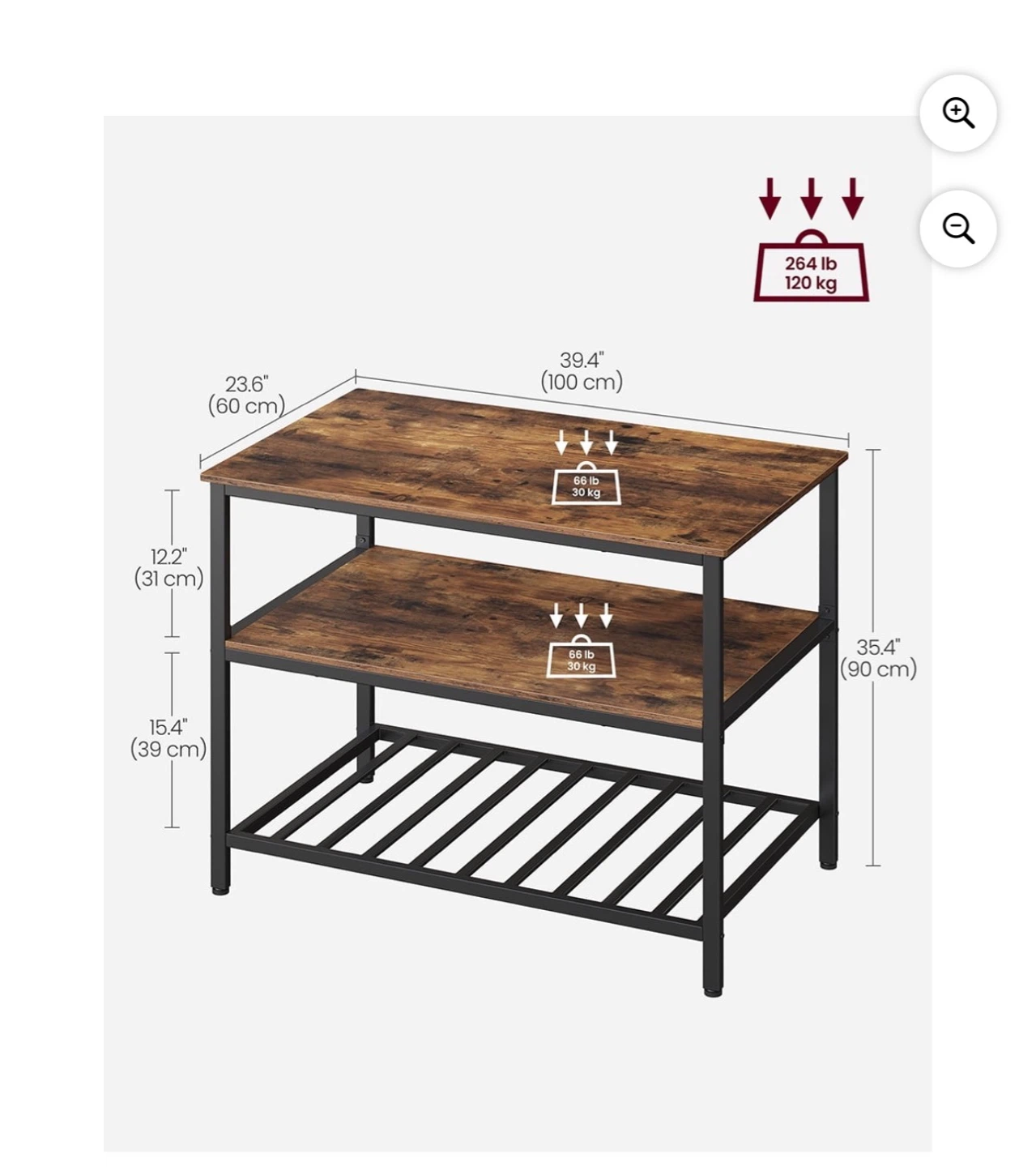 3-Tier Industrial Kitchen Storage Shelf - photo 4