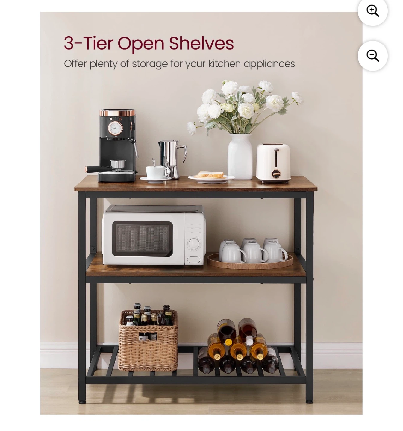 3-Tier Industrial Kitchen Storage Shelf - photo 2