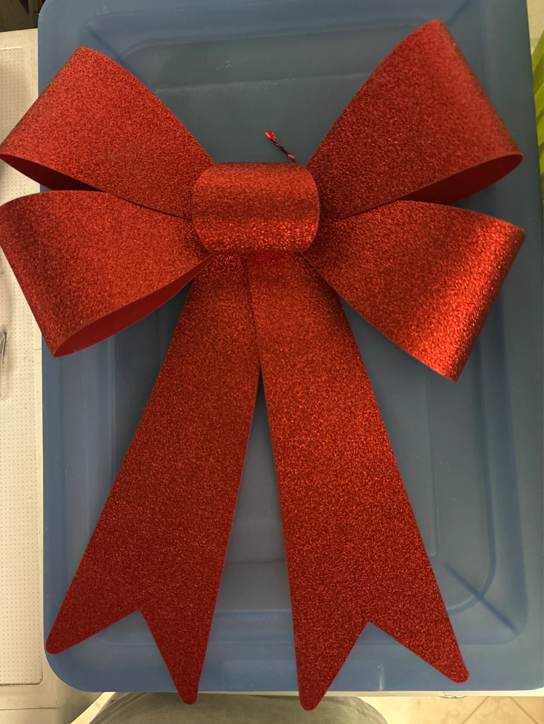 ⚽️Large Red Glitter Bow