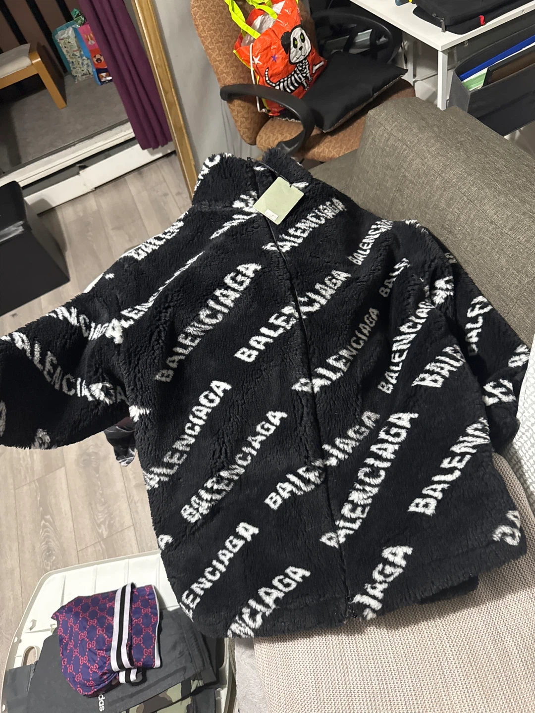 Balenciaga All-Over Logo Fleece Jacket