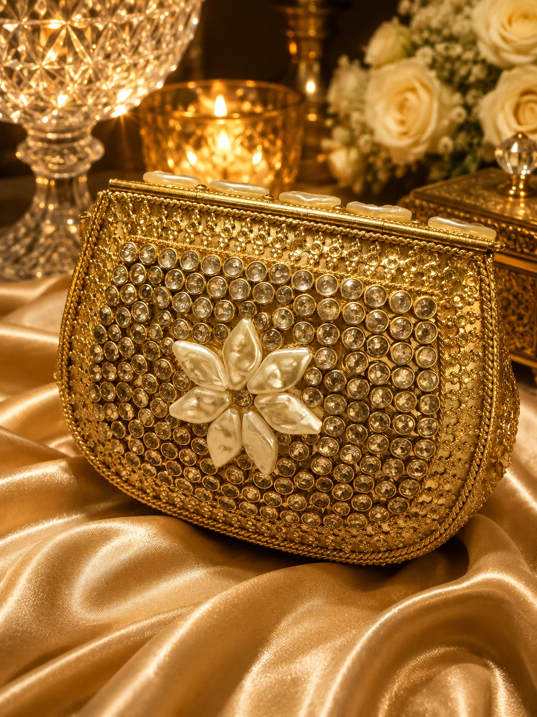 Heavy Kundan clutch with mop - photo 5