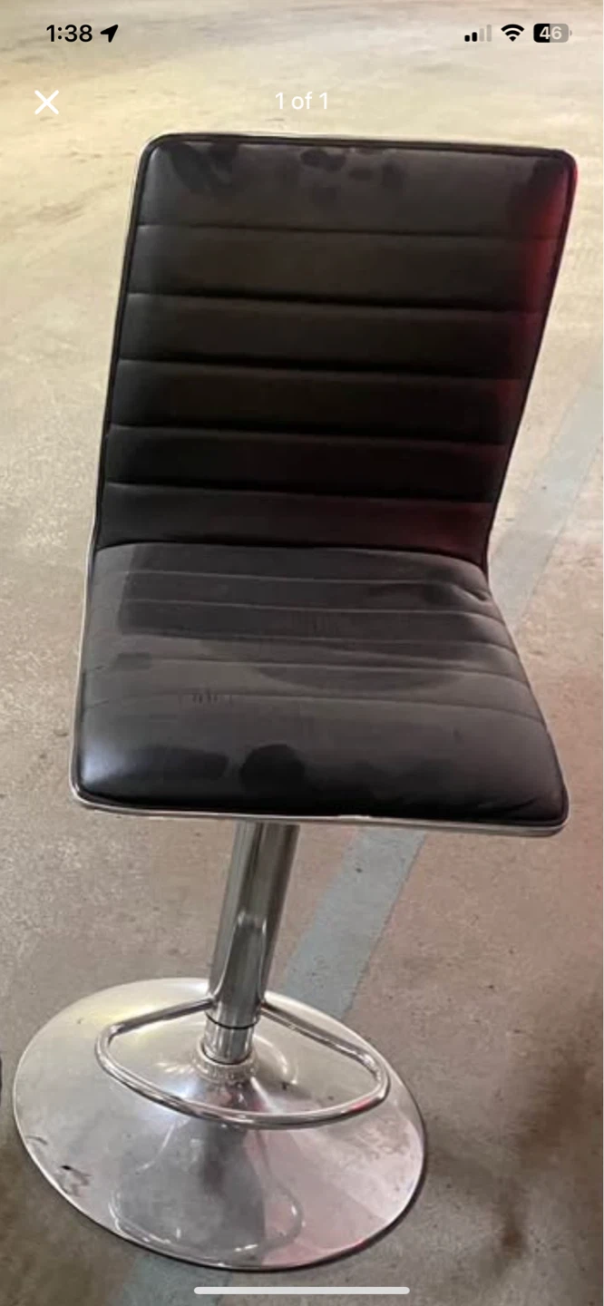 Black Adjustable Bar Stool