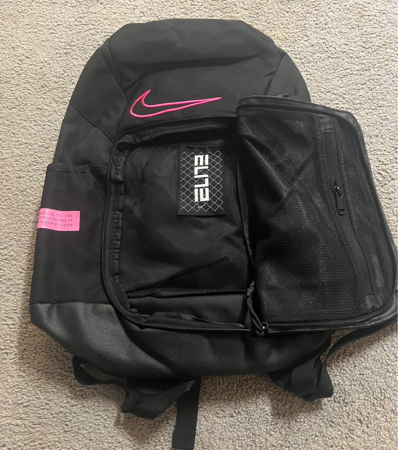 Nike Elite Backpack Black Pink Swoosh - photo 2
