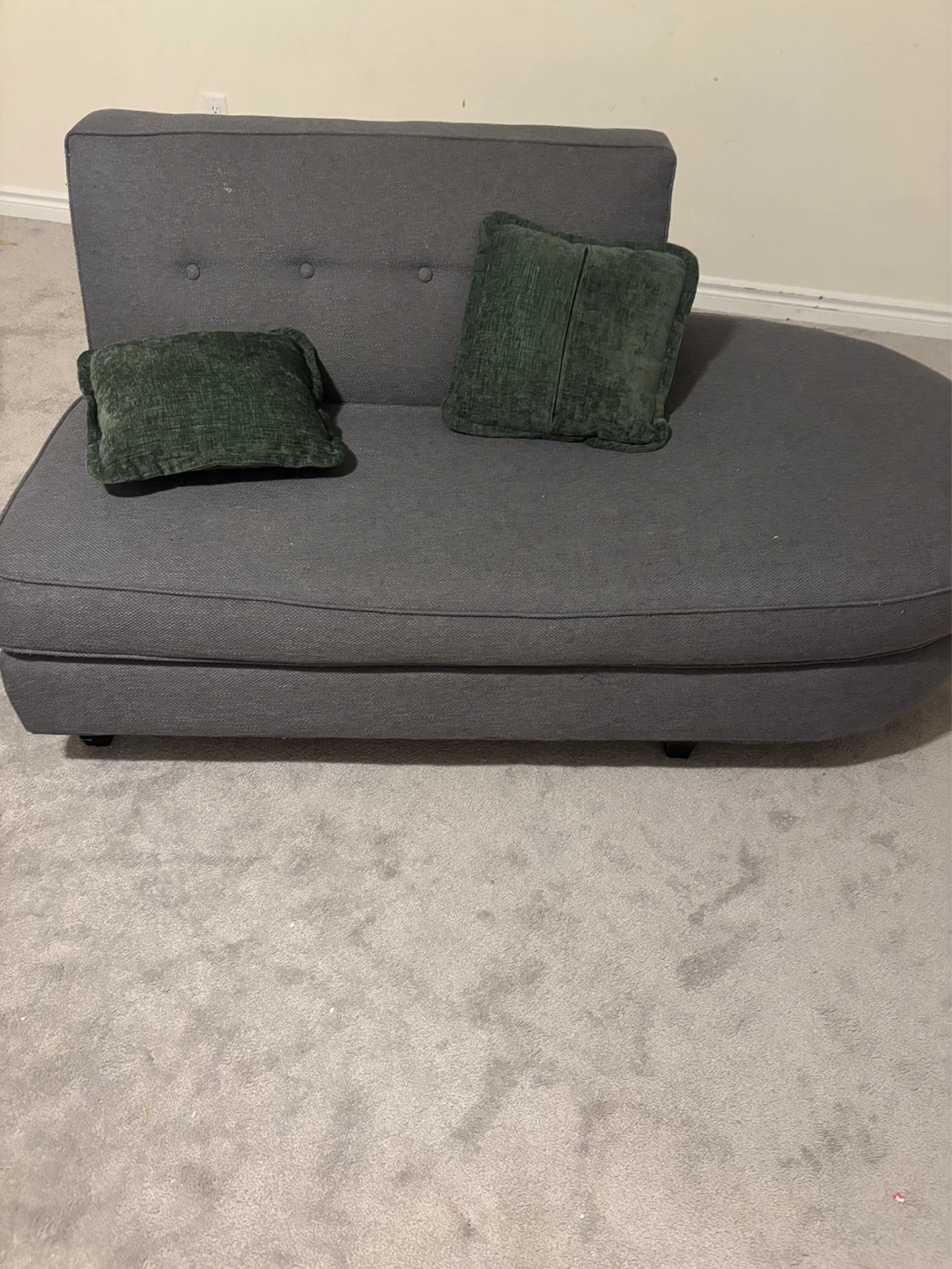 Grey Chaise Lounge Chair with Pillows - photo 2